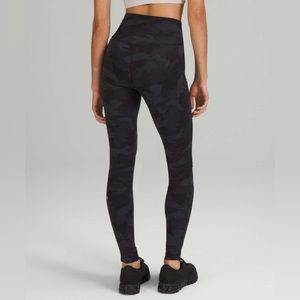 Lululemon Base Pace High-Rise Tight 28 inch Brushed black camo size 10